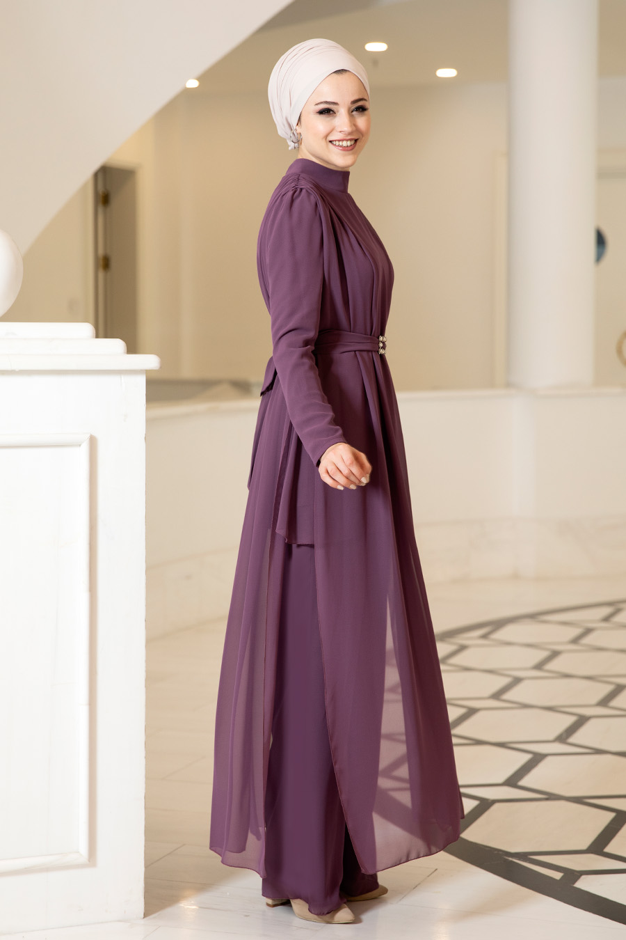 MAUVE TUNIC AND PANT SUIT 